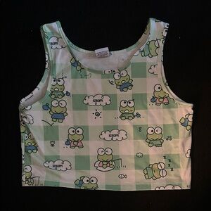 Green Keroppi Crop Top